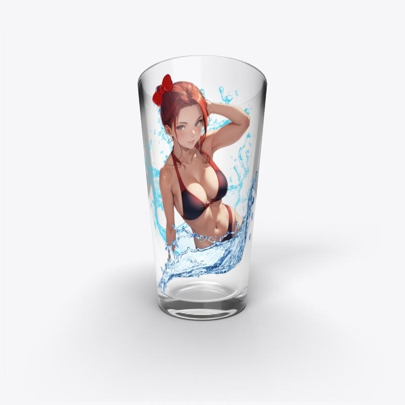 Red-Haired Waifu in Water Splash