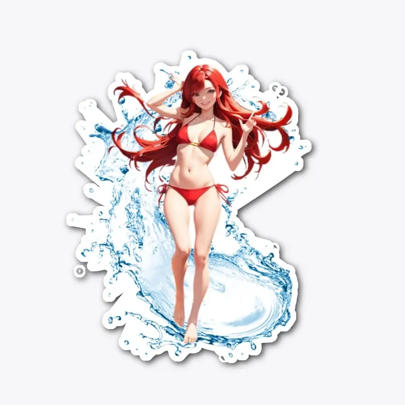 Sizzling Summer Splash - Redhaired Waifu