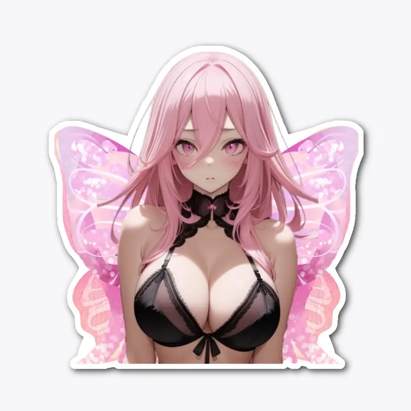 Enchanting Waifu with Butterfly Wings